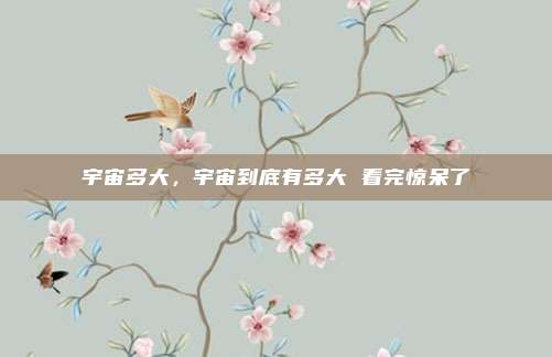 宇宙多大，宇宙到底有多大 看完惊呆了
