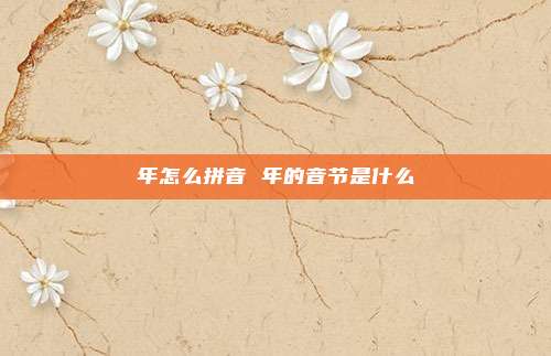 年怎么拼音 年的音节是什么