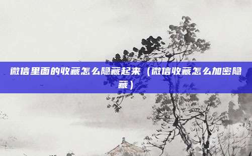 微信里面的收藏怎么隐藏起来(微信收藏怎么加密隐藏)