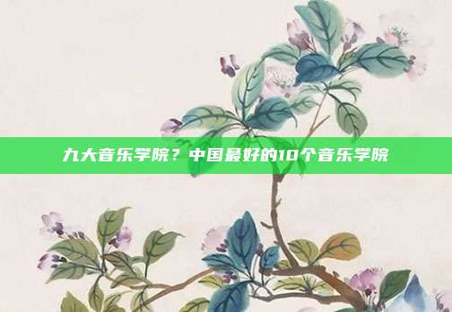 九大音乐学院？中国最好的10个音乐学院