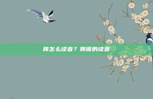 捭怎么读音？捭阖的读音