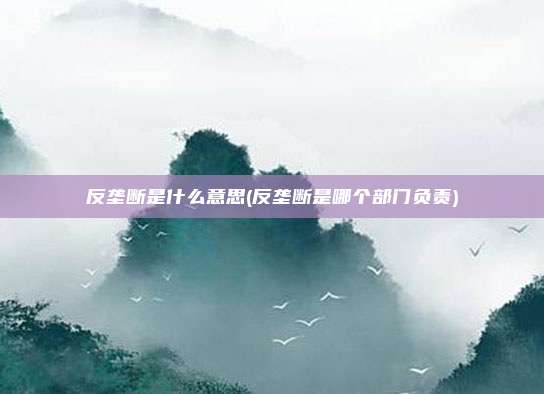 反垄断是什么意思(反垄断是哪个部门负责)