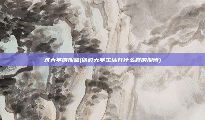 对大学的期望(你对大学生活有什么样的期待)