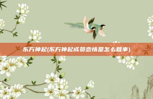 东方神起(东方神起成员恋情是怎么回事)