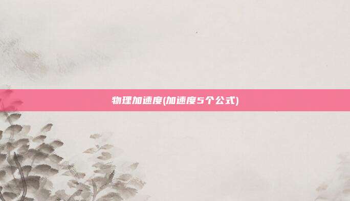 物理加速度(加速度5个公式)