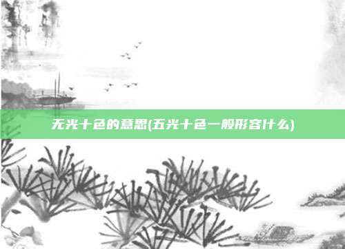 无光十色的意思(五光十色一般形容什么)