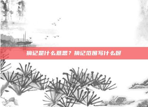 摘记是什么意思？摘记范围写什么呀
