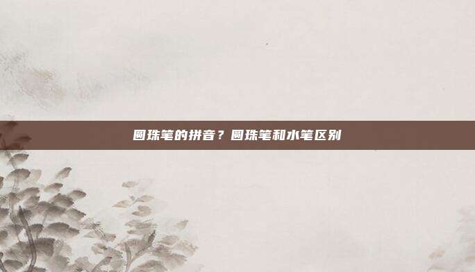 圆珠笔的拼音？圆珠笔和水笔区别
