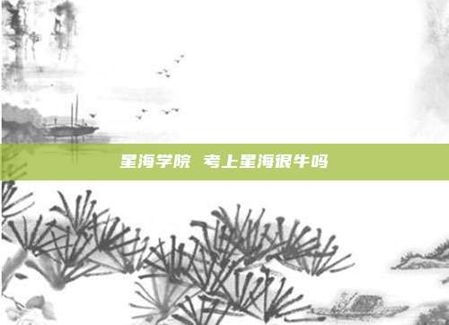 星海学院 考上星海很牛吗