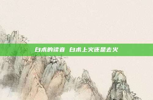 白术的读音 白术上火还是去火