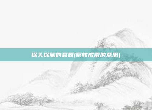 探头探脑的意思(聚蚊成雷的意思)