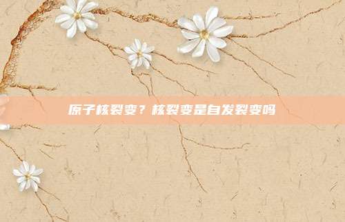 原子核裂变？核裂变是自发裂变吗