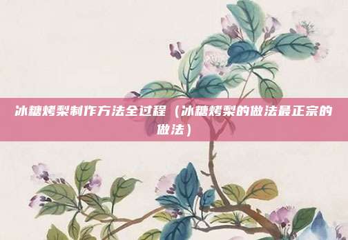 冰糖烤梨制作方法全过程（冰糖烤梨的做法最正宗的做法）