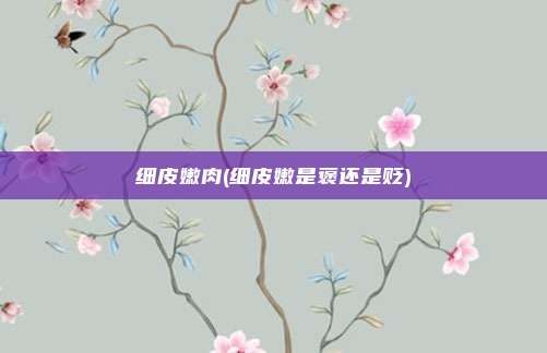 细皮嫩肉(细皮嫩是褒还是贬)