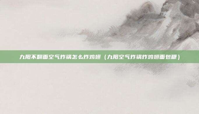 九阳不翻面空气炸锅怎么炸鸡翅（九阳空气炸锅炸鸡翅面包糠）