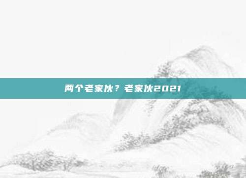 两个老家伙？老家伙2021