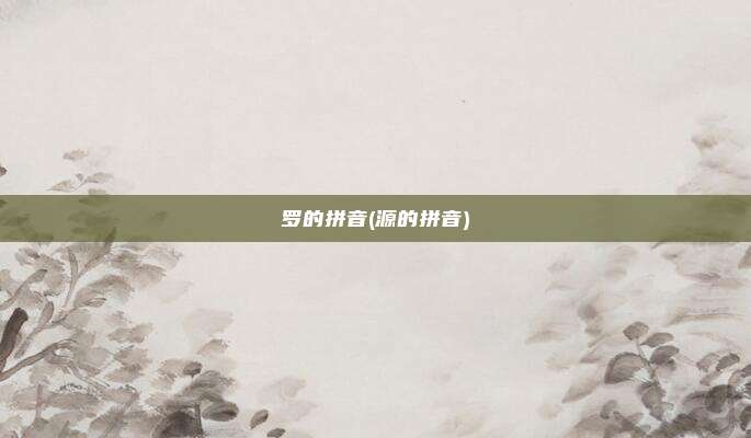 罗的拼音(源的拼音)