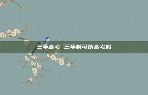 三年高考 三年制可以高考吗