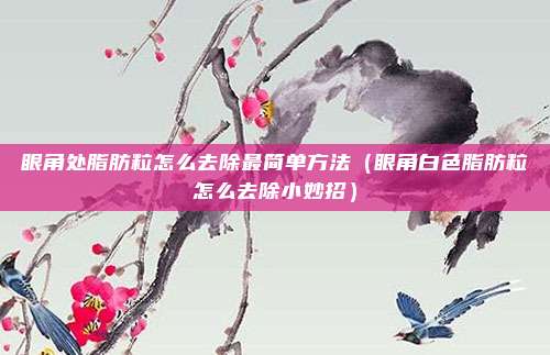 眼角处脂肪粒怎么去除最简单方法(眼角白色脂肪粒怎么去除小妙招)