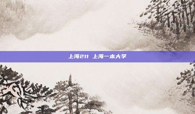 上海211 上海一本大学