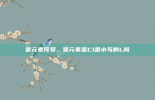 氯元素符号，氯元素是Cl是小写的L吗