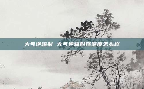 大气逆辐射 大气逆辐射强温度怎么样
