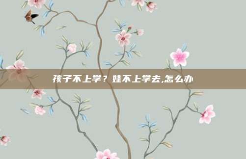 孩子不上学？娃不上学去,怎么办