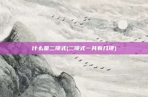 什么是二项式(二项式一共有几项)