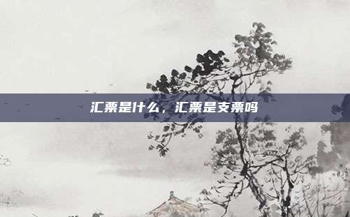 汇票是什么，汇票是支票吗