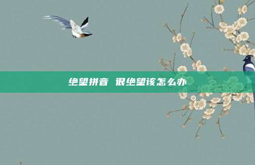 绝望拼音 很绝望该怎么办