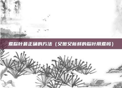 煮粽叶最正确的方法（又嫩又新鲜的粽叶用煮吗）
