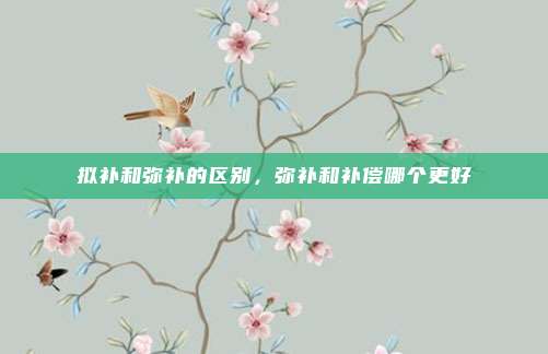 拟补和弥补的区别，弥补和补偿哪个更好