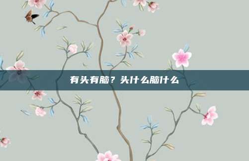 有头有脑？头什么脑什么