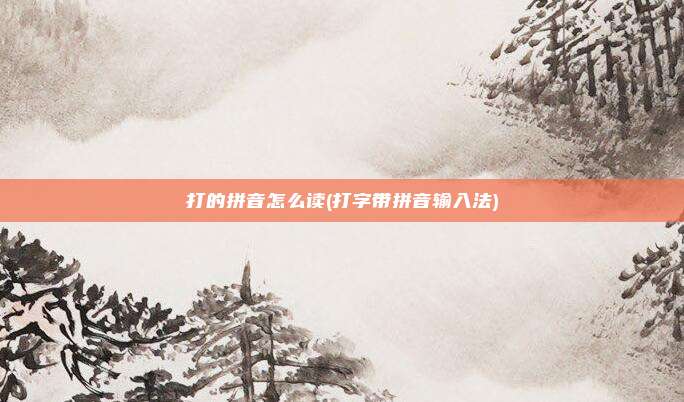 打的拼音怎么读(打字带拼音输入法)