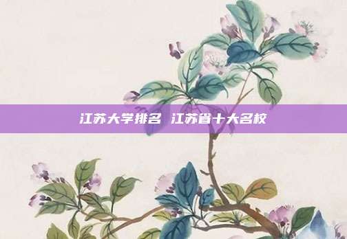 江苏大学排名 江苏省十大名校