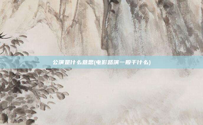 公演是什么意思(电影路演一般干什么)