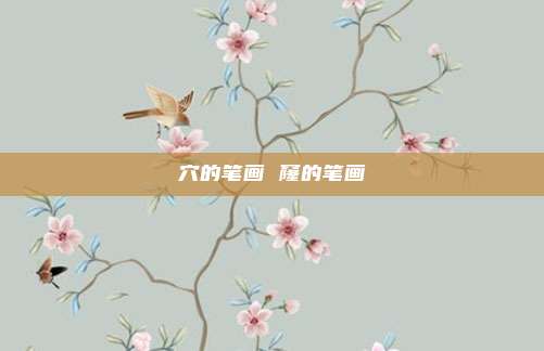 穴的笔画 窿的笔画