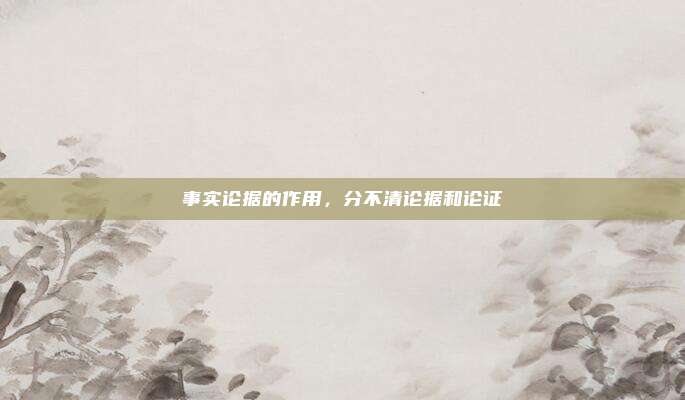 事实论据的作用，分不清论据和论证