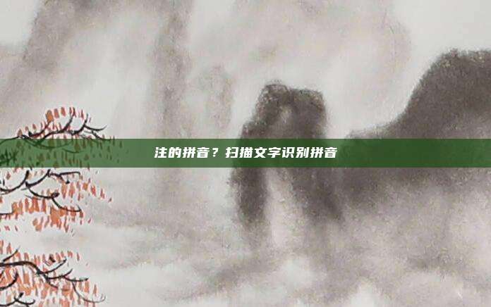 注的拼音？扫描文字识别拼音