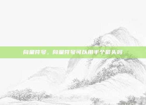 向量符号,向量符号可以用半个箭头吗