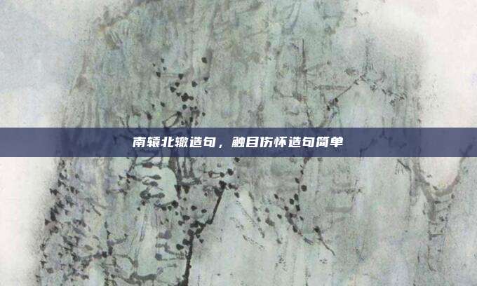 南辕北辙造句,触目伤怀造句简单