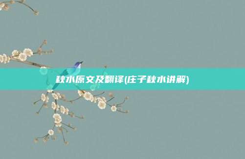 秋水原文及翻译(庄子秋水讲解)