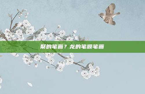 聚的笔画？龙的笔顺笔画