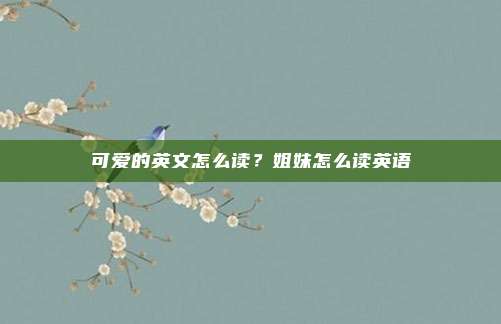 可爱的英文怎么读？姐妹怎么读英语