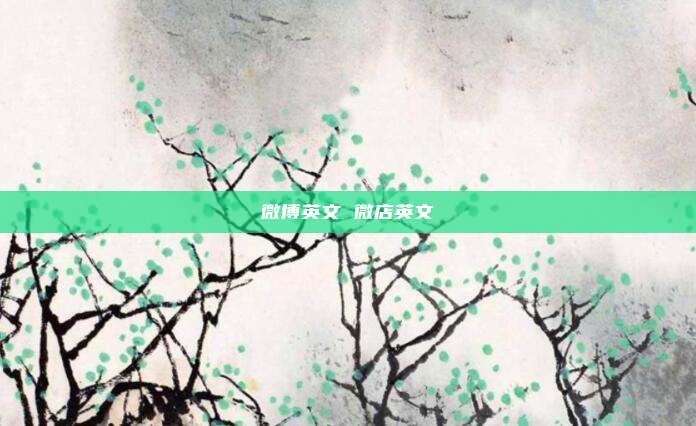 微博英文 微店英文