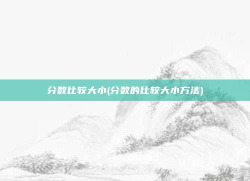 分数比较大小(分数的比较大小方法)