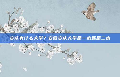 安庆有什么大学？安徽安庆大学是一本还是二本