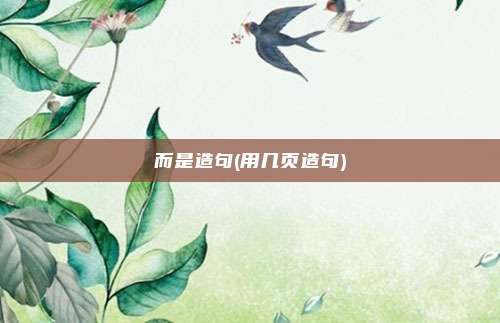 而是造句(用几页造句)