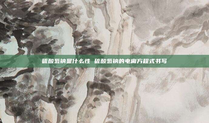 硫酸氢钠显什么性 硫酸氢钠的电离方程式书写