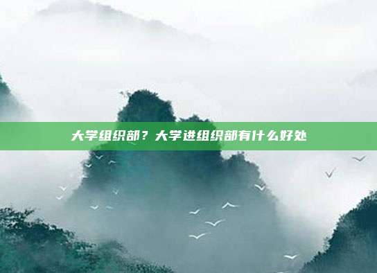大学组织部？大学进组织部有什么好处